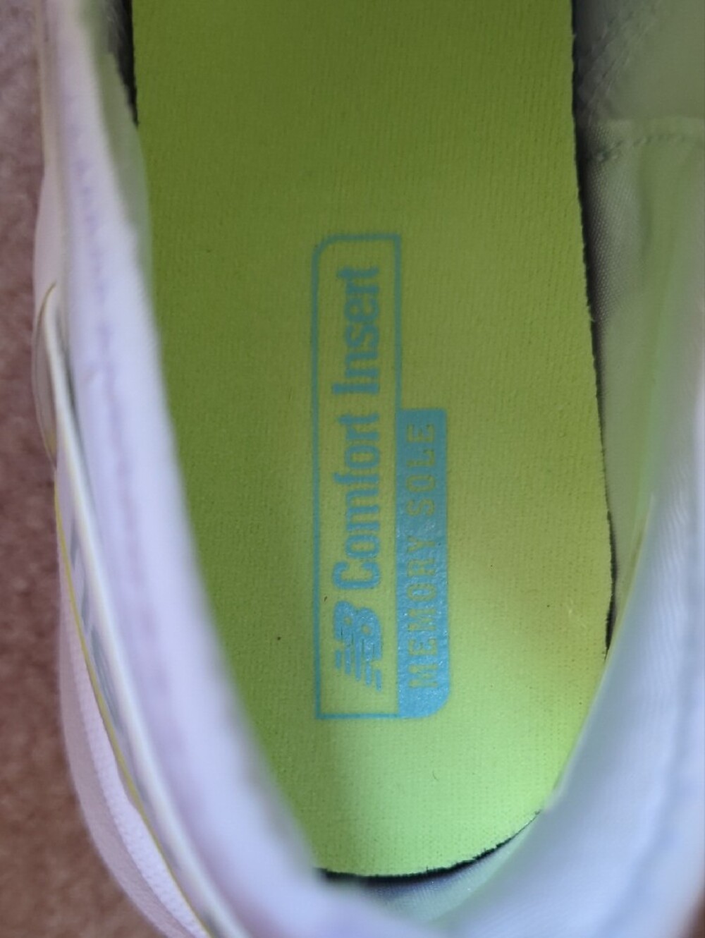 New Balance Women's White Athletic Sneakers with Blue & Yellow - Picture 7 of 11